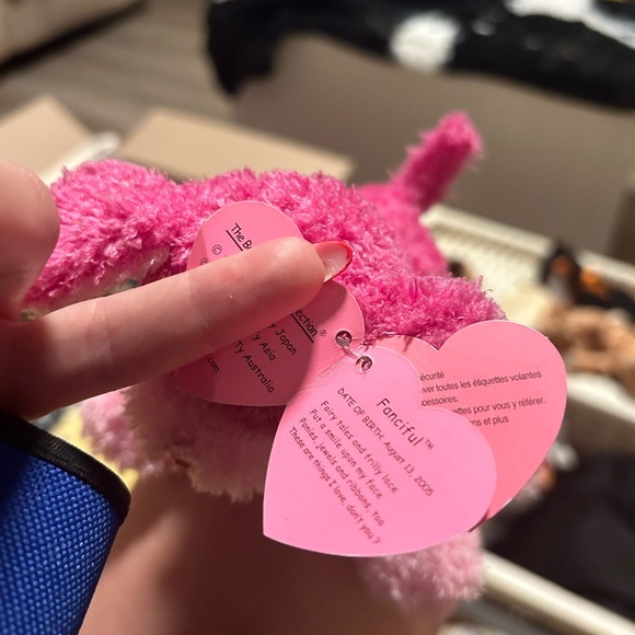 TY Beanie Baby “Fanciful” the Pink Dog Retired Vintage Collectible (6 inch) - Picture 2 of 2